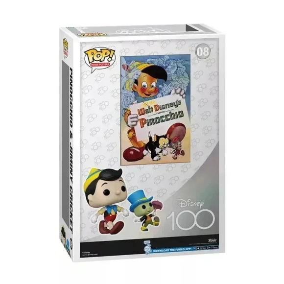 Large FUNKO MOVIE POSTER Disney 100th Edition “Pinocchio & Jiminy Crickett - Picture 2 of 3